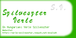 szilveszter verle business card